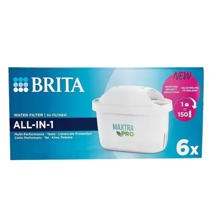 BRITA MAXTRA PRO Cartucho de Filter de Agua Todo-en-1 (Ahora Puro Renacimiento)-Paquete de 6 - Original BRITA Refill que Reduco, chlorine, PFAS, pesticidas y Calza para Agua del Grifo with mejor Sabor - 1