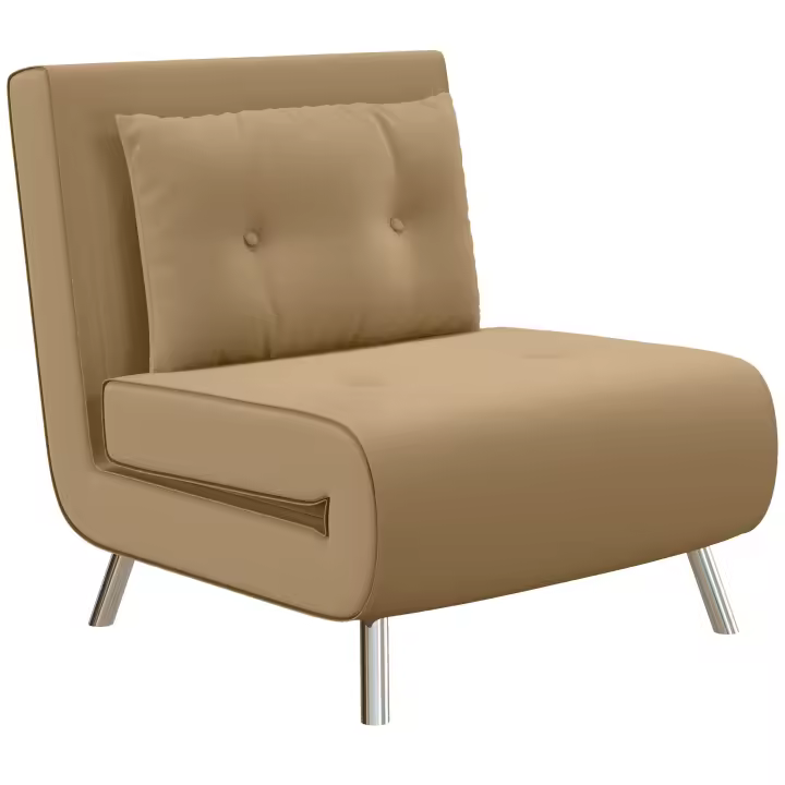 HOMCOM Sofá Cama, Sillón Plegable con Función de Cama, Sofá Individual con Almohadas, Cama de Invitados, Sofá Tapizado con Aspecto de Terciopelo, para Salón, Dormitorio, Gris Oscuro, 77 x 88 x 83 cm - 1