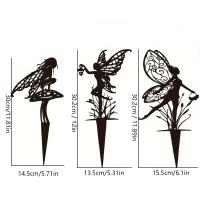Enchanted Fairy Garden Stake Decorativo De Metal Para Jardín Y Patio Adorno Floral De Hada Para Césped Arte Exterior - details 0