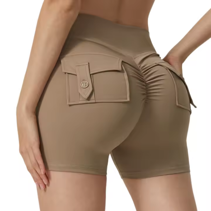 Pantalones cortos de yoga Mujer con cinturón alto y efecto push-up - 1