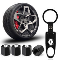 Nueva Capa De Válvula De Neumático Para Coche Con Llavero Y Abrazadera Compatible Con Renault Megane 2 3 4 Twingo Clio Talisman Captur Trafic Kwid - details 0