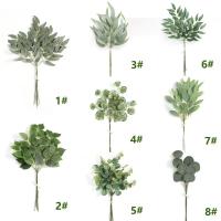 Arreglo De Hojas Verdes Artificiales Para Decoración De Hogar Y Bodas Adorno Para Ramo Novia Accesorio DIY De Jardín Y Habitaciones - details 3