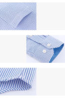 Camisa Casual Para Hombre De Algodón Oxford Con Rayas Y Bolsillo En Soltero Cuello Botón Manga Larga Ajustada Y Cómoda En Colores Variados - details 5