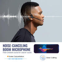 Auriculares Bluetooth Inalámbricos De Peso Ligero Para Camión Oficina Call Center Con Micrófono De Cancelación De Ruido Y Auriculares Abiertos - details 3