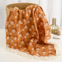 Manta De Algodón Muselina Para Bebé Con Borlas Swaddle Recibimiento Para Recién Nacidos Funda De Cuna Y Silla De Coche - details 10