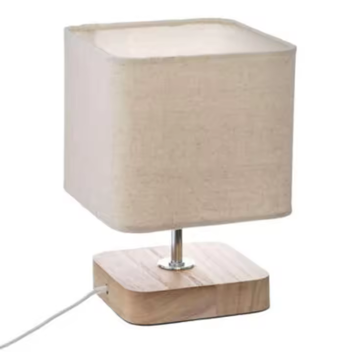 Lámpara de Mesa Factory Cuadros Toxey Madera Marfil 21 Cm Alto - 1