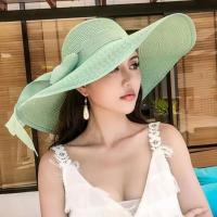 Sombrero De Paja Para Mujer Con Lazo Amplio Y Plegable Protección Solar De Playa Estilo Panama Casual Unisex Tamaño Adulto - details 19
