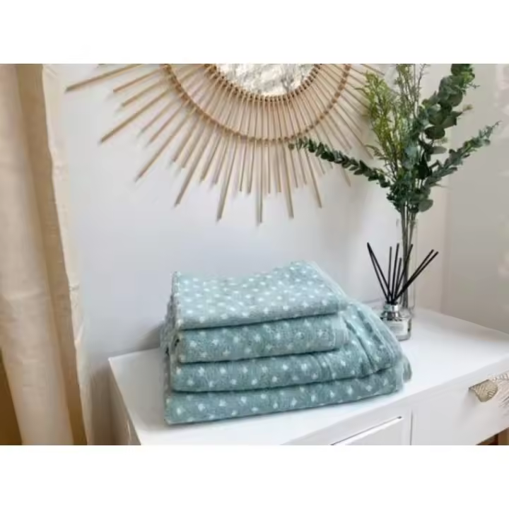 Baños Boutique Toallas Premium Algodón Calidad Hotel Verde Turquesa - 1