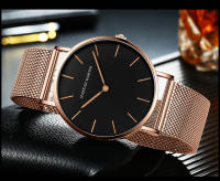 Reloj De Negocios Para Hombre Hannah Martin Movimiento Japonés De Cuarzo Acero Inoxidable Ultrafino Estilo Casual Plata Negra - details 22