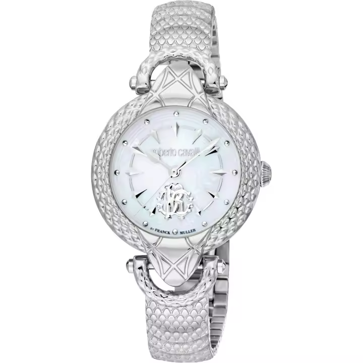 Reloj de pulsera Roberto Cavalli by Franck Muller - RV1L165M0041 correa color: Gris plata Dial Mother of Pearl Nácar Blanco antiguo Mujer - 1
