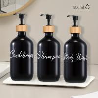 Juego De 3 Dispensadores De Jabón De Plástico Para Baño Botellas De Refacción Para Champú Y Condicionador De Cabello Tamaño 500ml - details 2