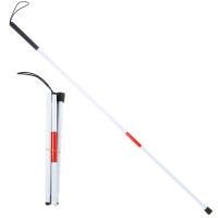 Bastón Para Ciegos Plegable Reflectante Blanco Y Rojo Con Mango De Térmido Material De Aluminio Para Personas Visually Impaired - details 4
