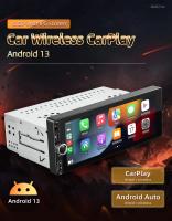 Radio De Coche 1 Din Con Android Wireless CarPlay Cargador Inalámbrico Bluetooth GPS WiFi FM RDS USB Pantalla IPS De 6.86 Pulgadas - details 0