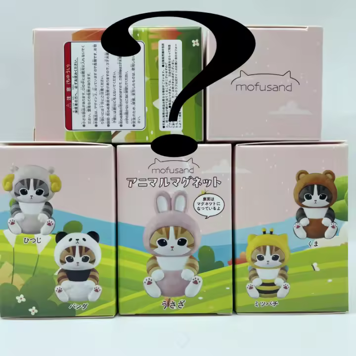 Mofusand Gato 5pcs Fushandi Encantador Pegatina Magnética Para Nevera Modelo 3D Muñeca Pequeña Adorno Juguete Caja Sorpresa - 1