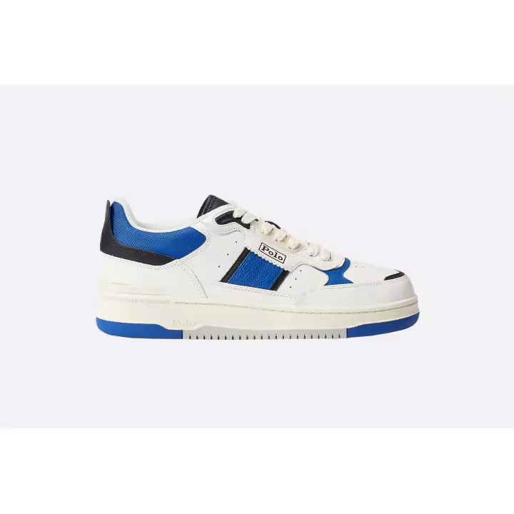 Polo Ralph Lauren Masters Sport Leather Trainer White Blue Polo Ralph Lauren - 1