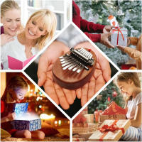 Mini Kalimba De Madera Sólida 8 Teclas Instrumento Musical Portátil Para Niños Y Adultos Principiantes Regalo De Navidad - details 4