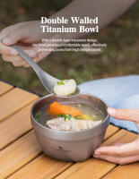 Bol De Titanio Boundless Voyage Para Camping Doble Capa Para Cereal Arroz Sopa Portátil Resistente Al Calor Sin Plegable Ti1161T-62T - details 3