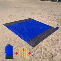 Outdoor Waterproof Picnic Blanket - Foldable Camping & Beach Mat with Storage Pocket, Polyester Plaid Ground Cover - details 14