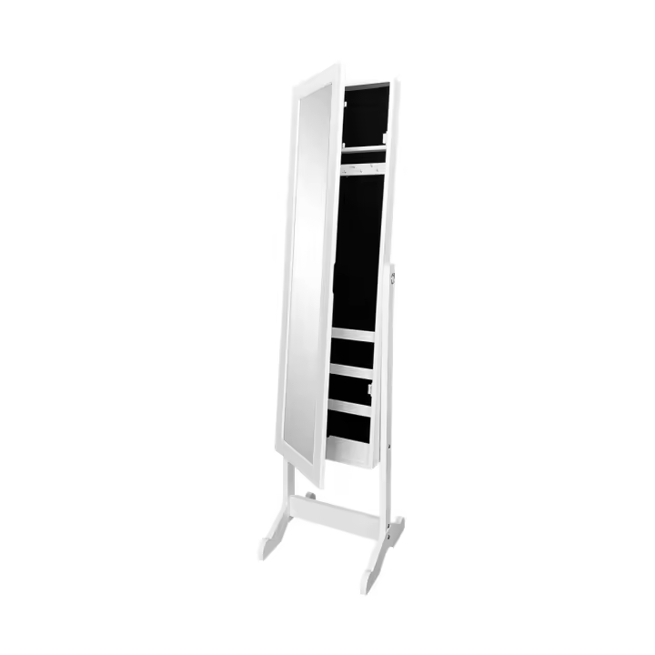 Acomoda Textil – Armario Joyero con Espejo 149x34,5x38 Elegante, Funcional para Dormitorio, Vestidor y Baño. Mueble Blanco para Joyas y Complementos Organizador con Compartimentos Gran Almacenamiento. - 1