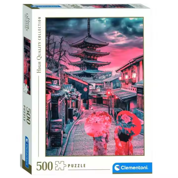 Puzzle 500 piezas Noche en Kioto con Torre Japonesa Clementoni - 1