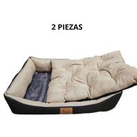 Sofás para Mascotas de 2 Piezas, Fundas Extraíbles y Lavables, Negro y Beige, Tamaños S, M, L - ANIMALUJOS: Muebles cómodos y prácticos para consentir a tus mascotas - details 1