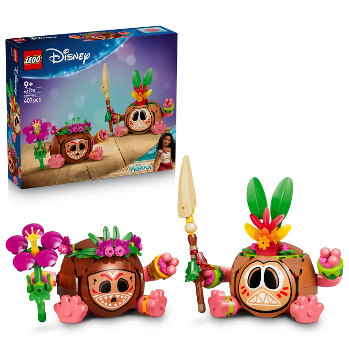 LEGO® 43293 Disney Vaiana Kakamoras - Juguete con 2 Figuras de Cocos y Flores - 1