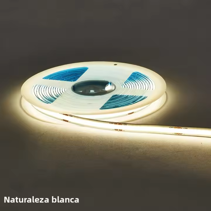 Tira De Luz LED COB 12V 5M/Rol 320LEDs/M Alta Densidad Ra90 Flexible Blanco Cálido Naturaleza Para Decoración De Cocina Y Habitaciones - 1