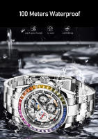 Reloj Mécanico De Lujo PAGANI DESIGN Para Hombre Con Bisel De Cerámica Arco Iris Resistente Al Agua De Acero Inoxidable Y Correa De Goma - details 11