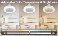 Ventilador de techo con enchufe y 3 velocidades, LED regulable, base E26/E27, Pequeño ventilador de techo con enchufe inalámbrico para dormitorio, cocina y habitaciones pequeñas - details 0