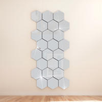 Adhesivos De Espejo 3D Para Pared 24Pcs Forma Hexagonal Acrílico Desmontable Decoración DIY Para El Hogar Artículos De Arte - details 4