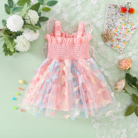 Vestido De Princesa Para Bebé Niña Verano Con Alas De Mariposa 3D Tirantes Colgantes Vestido De Malla Lindo Y Moda Para Niñas De 1-2 Años - details 2