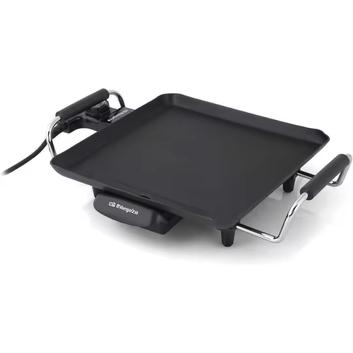 Orbegozo TB 2206 B Plancha de asar eléctrica, Termostato regulable, Superficie antiadherente, 1500 W de potencia, Negro - 1