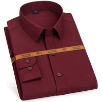 Camisa De Encaje Para Hombre De Cuello Alto Con Mangas Largas Y Corte Slim Casual De Alta Calidad Transpirable De Color Sólido Para Negocios - details 8