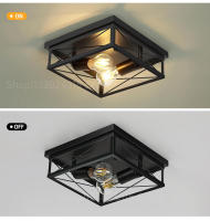 Lámpara De Techo Estilo Retro Americano Industrial Para Sala De Estar Corredor Comedor Cocina Dormitorio Balcón Material Metálico Y Vidrio - details 3