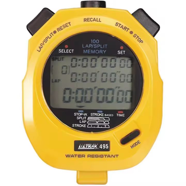 Ultrak 495-100 Cronómetro de Memoria Doble dividida-Amarillo WG - 1