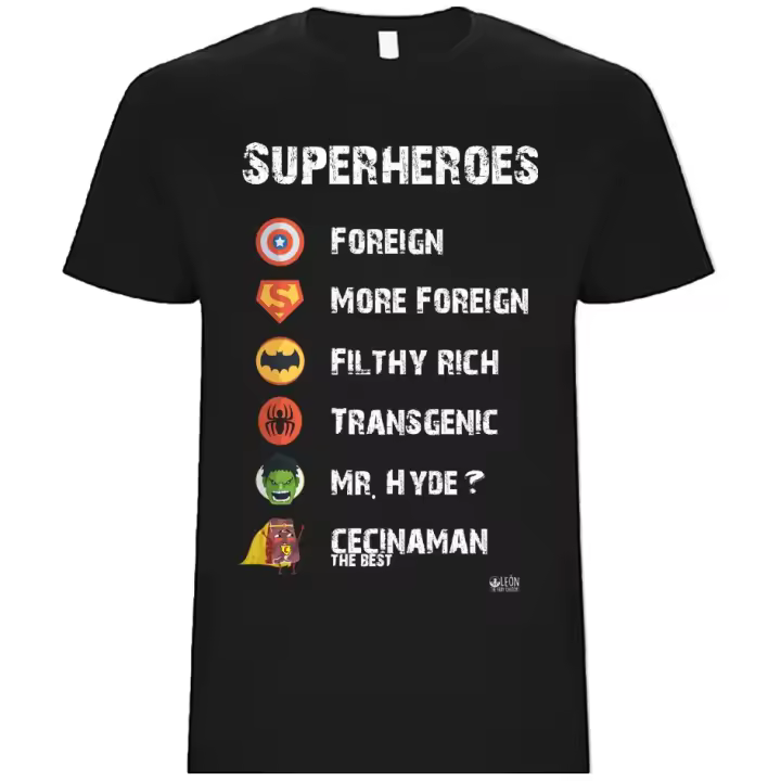 Camiseta Manga Corta Unisex Algodón Superhéroes  Confecciones J. García - 1