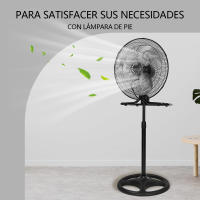 Ventilador de Pie de Metal Negro con Estilo Industrial y Varias Formas, Ventilador de pie de 18 pulgadas, ventilador trifuncional (ventilador de pie, ventilador colgante y ventilador integrable en algunos casos), ventilador vertical, ventilador colgante d - details 3