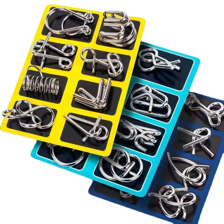 Set De 8 Puzzles De Metal Montessori IQ Juego Interactivo Para Cerebro Desafío Mental Educativo Juguete Para Niños Y Adultos - 1