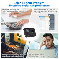 Lalumia led Time Clock – Fingerprint Attendance for Small Business, No Monthly Fee, Includes 10 IC Cards - details 6