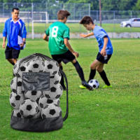 Bolsa De Almacenamiento Extra Grande Para Baloncesto Y Fútbol Con Cordón Y Bolsillo Cerrado Con Cierre Zipper Bolsa De Red Para Gimnasio - details 7