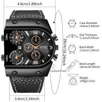 Reloj De Cuarzo Para Hombre Con Gran Dial Y Correa De Cuero Casual Deportivo Y Moda Resistente Al Agua Sin Impermeable - details 5