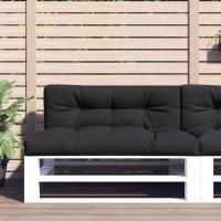 vidaXL Cojines para sofá de palets 2 unidades tela en color Crema/Negro/Rojo vino tinto y más | acolchados duraderos para sofás de jardín terraza exterior - details 1