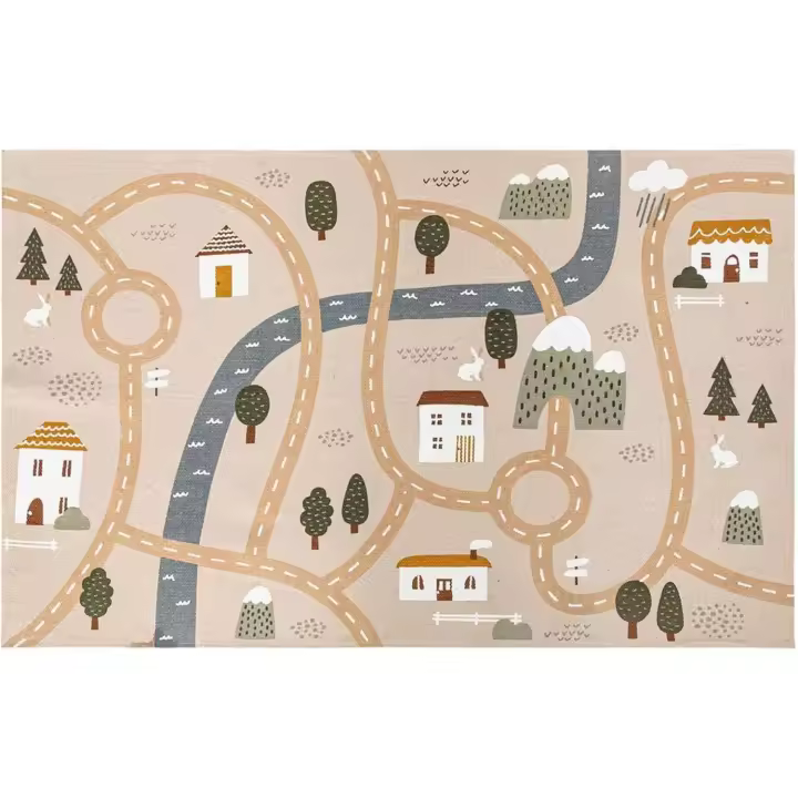 Atmosphera - Alfombra de Carretera Infantil Niels Yute 100x150cm - 1