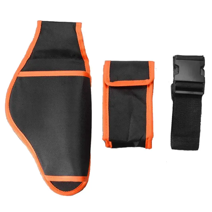 Juego de tijeras de podar eléctricas para jardinería, monedero portátil, naranja + negro, 3 piezas - 1
