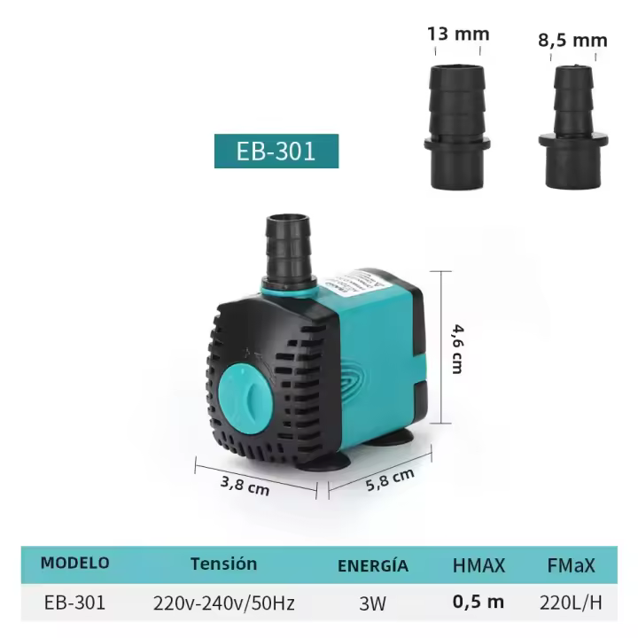 Bomba De Agua Submersible Ultra-Silenciosa Para Piscina Acuário Y Tanque De Peixes 3W 6W 10W 15W 25W 110V/240V Con Filtro - 1