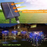 Lámpara De Fuego Solar Con 150 LED Luz De Cadena De Hadas Impermeable Para Decoración De Jardín Y Paisaje 8 Modos De Iluminación Para Fiestas Al Aire Libre - details 1