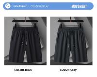 Shorts De Verano Para Hombre Rápidos De Secado Con Cinturón Dentro Pantalones Cortos De Seda Helada Estilo Deportivo Sueltos Para Playa Y Correr - details 1