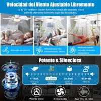 Ventilador Techo con Luz y Mando a Distancia, Lampara Ventilador Techo con Ventiladores Silencioso, E27, Regulable en Colores y Velocidades Temporizador 6 Aspas para Dormitorio (50CM) [Clase de eficiencia energética F] - details 4