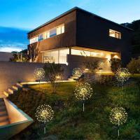 Luces De Fuego Solar LED Para Jardín Decoración De Aire Aéreo Impermeable Exterior Lámpara De Césped Dandelion Para Paisaje Jardín Decoración - details 3