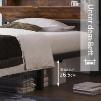 Cama individual 90x200 cm with cabecero de mantenimiento y somier de lámparas metálicas, Camas infantiles somieres Metálicos Adultos, Niños, adolescentes, Camas Industriales Negros - details 4